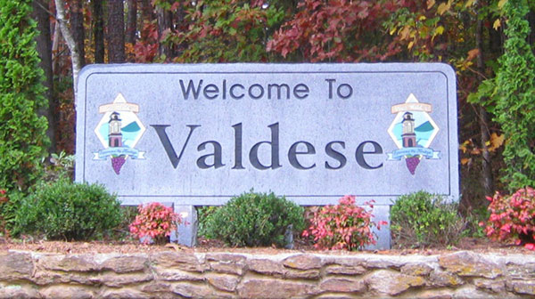 valdese-town-sign